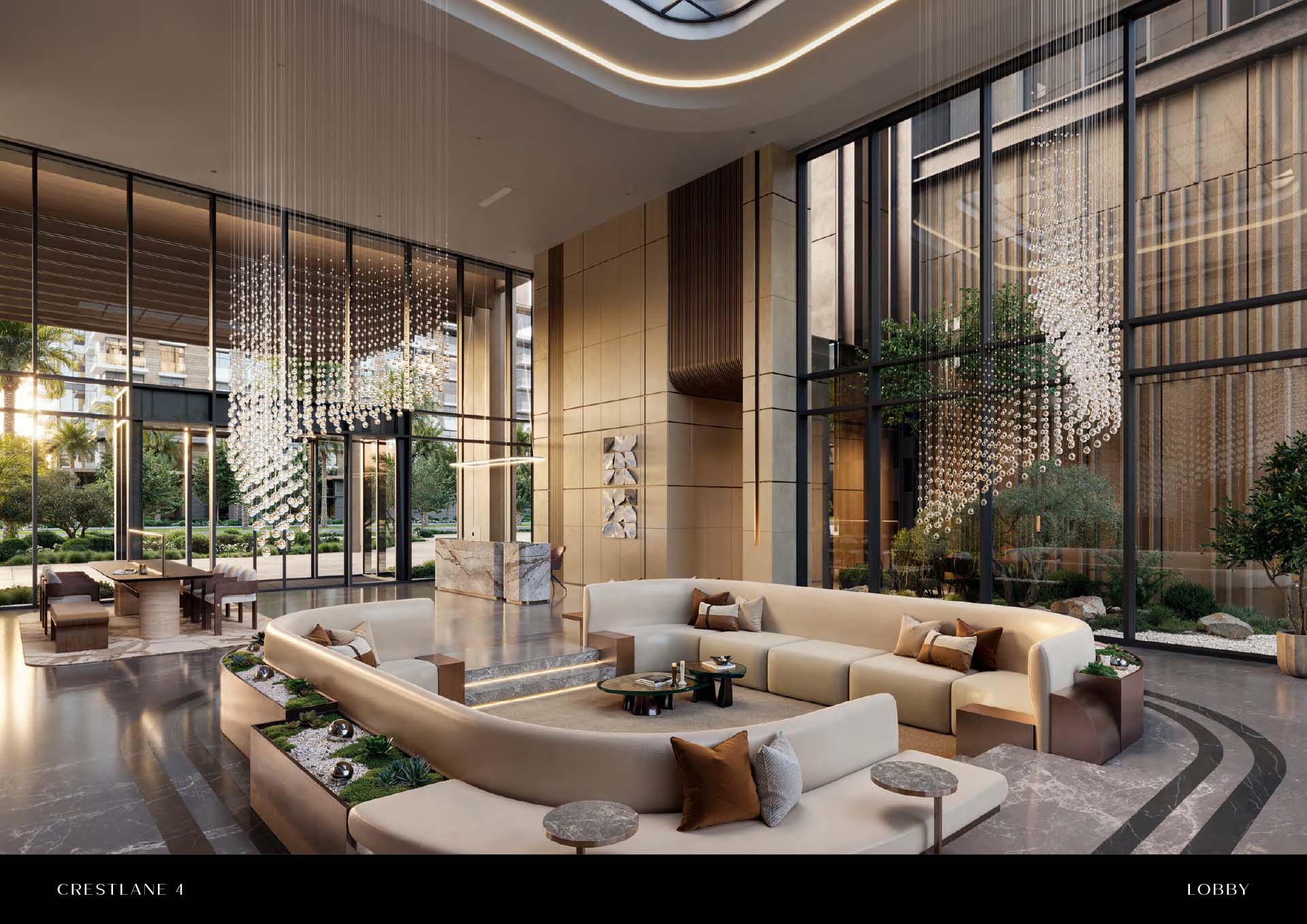 Luxury residential towers at City Walk Crestlane Dubai skyline