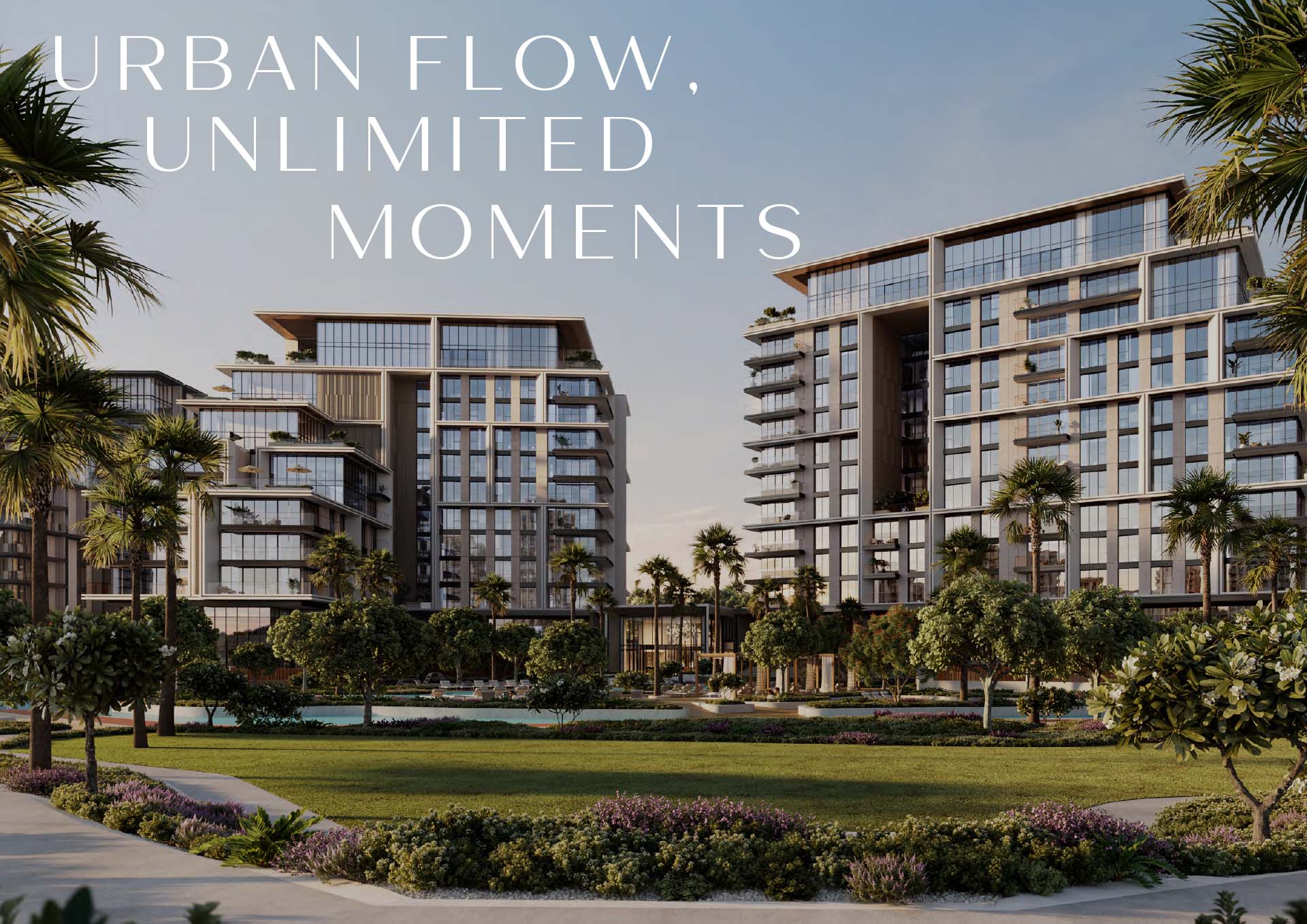 Evening view of City Walk Crestlane community Dubai